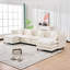 Canapé modulaire en forme de U de 140,9 pouces avec 2 repose-pieds mobiles-122070571