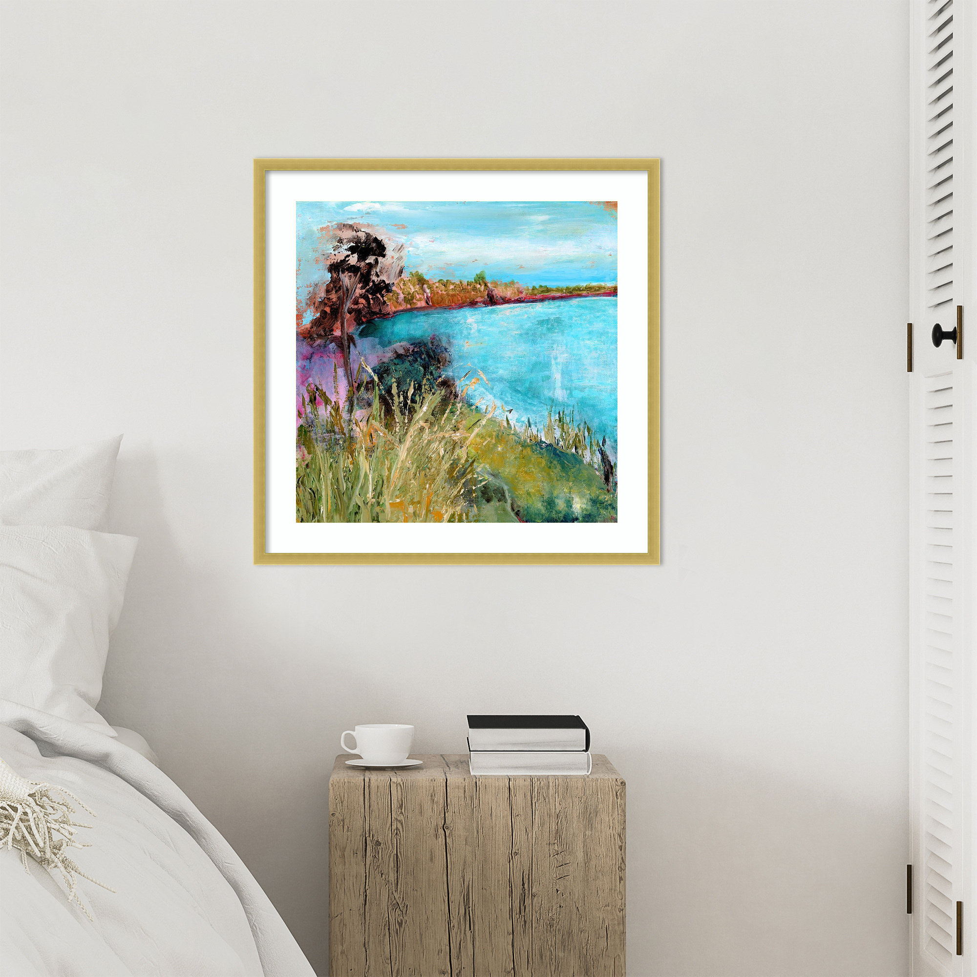 Lark Manor™ Calm Bay by Ikhlaas Wood Framed Wall Art Print | Wayfair
