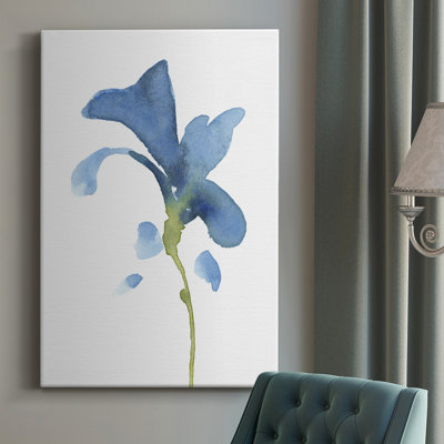 Striking Blue Iris V, toile tendue avec châssis de qualité supérieure - prête à être accrochée