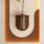 Décoration murale réglable en grès à 3 couleurs avec plantes vertes simulées - sculpture d'art 3D, vase en verre et statue de lapin, bandes lumineuses télécommandées pour le salon, la chambre à coucher, le couloir