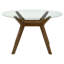 Hayek Round 48-inch Glass Top Wood Dining Table Brown