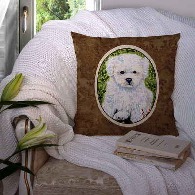 Bichon Frise Outdoor Reversible Throw Pillow
