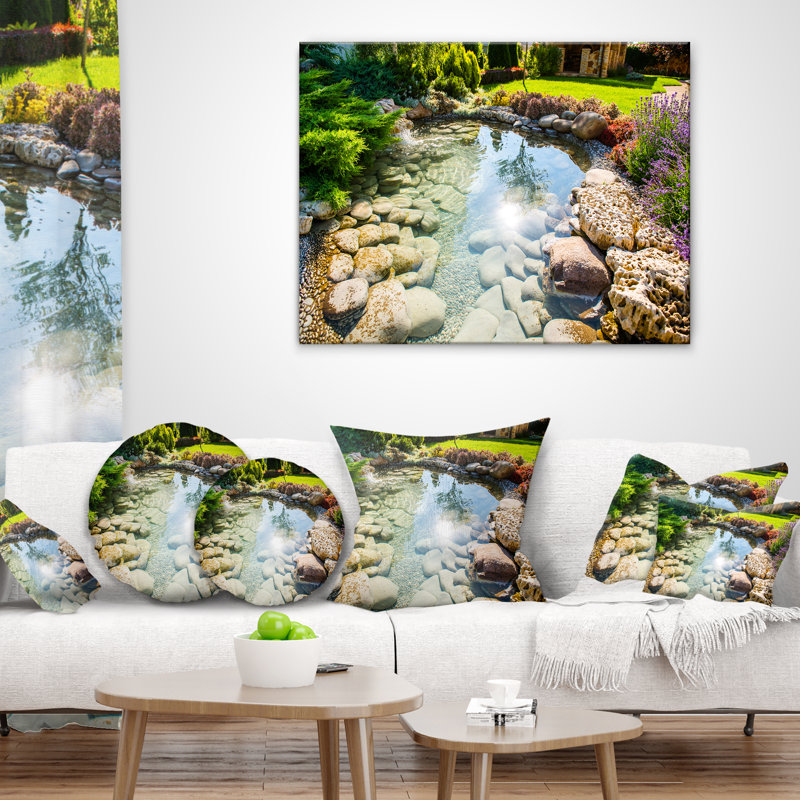 Coussin paysage à imprimé rocheux, 16 po x 1 po, Coussin décoratif