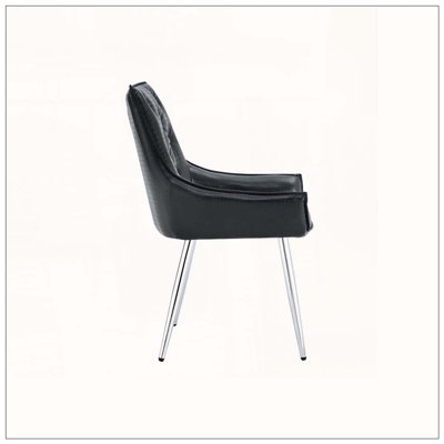 Crocodile Pattern Premium PU Leather Accent Chair, Diamond Decor Backrest, Chrome Silver Metal Legs & High-Resilience Sponge Cushion – Versatile for Office, Dining Room & Living Room