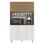 Armoire de rangement à 6 portes en chêne blanc et naturel