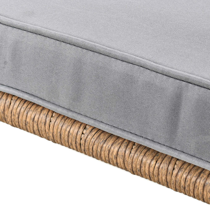 Patio Wicker Chair for Outdoor with All-Weather Beige Rattan and Soft Cushions