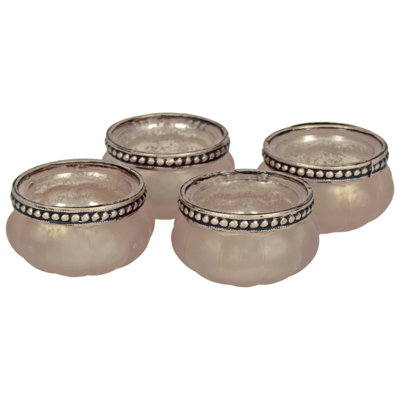 4 Piece Glass Tabletop Tealight Holder Set