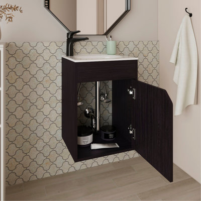 Meuble-lavabo flottant mural simple à fermeture en douceur pour un confort moderne avec charnière européenne de luxe