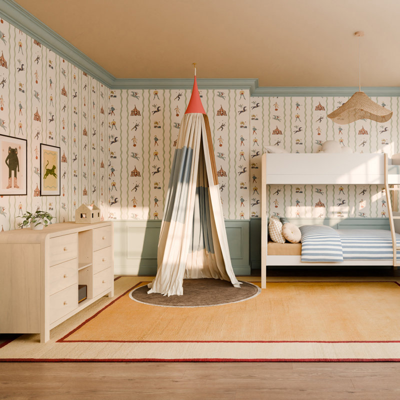 Commode 6 tiroirs avec casiers TipToe, Naturel délavé