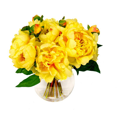 Polysilk Peony Arrangement in Vase