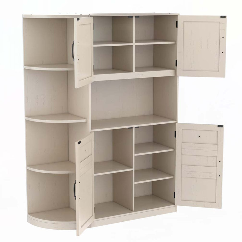 Hall Tree with storage and 4 hooks, storage cabinet, Beige