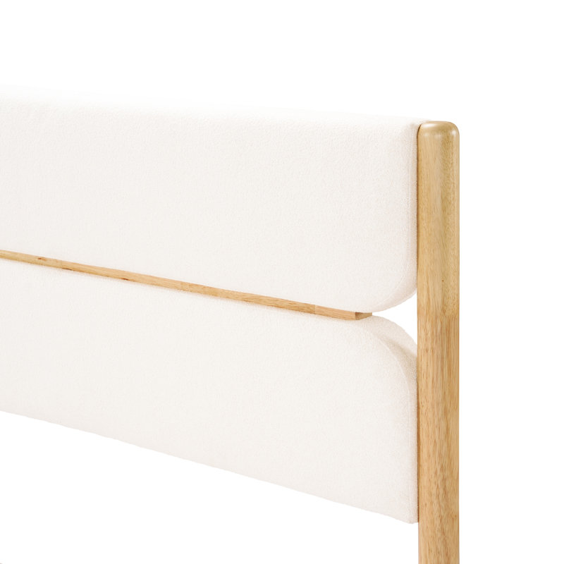 Solid Wood Queen Size Bed Frame Featuring Fleece Headboard, Rubber Base, Four Tapered Legs, No Box Spring Setup Upholstered In Size, Construction, Luxurious Legs And Storage Option