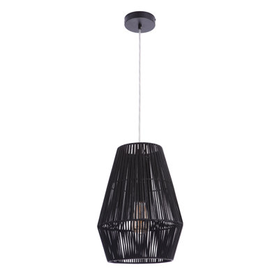 1 - Light Flat Black Geometric Pendant