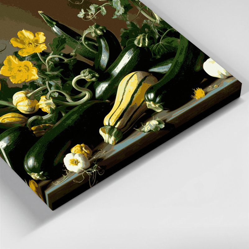 Art mural sur toile vert légumes courgettes, H 12 po x l 12 po