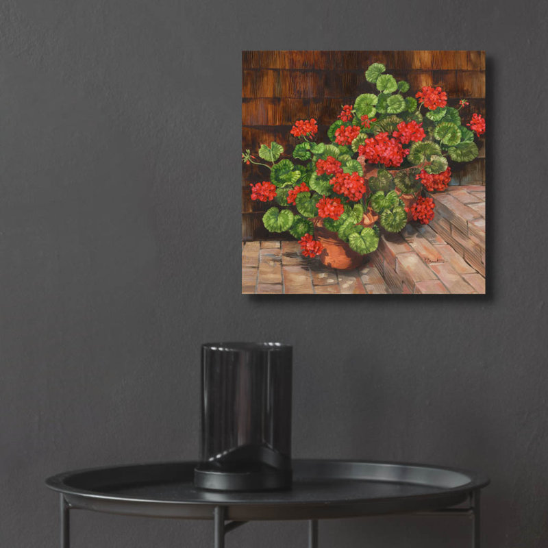 «Summer Geraniums Square» par Paul Brent, H 12 po x l 12 po x P 0,13 po