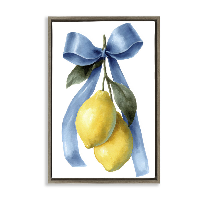 Cadre flottant Sweet & Sour Lemons, design par Petal Prints Design, 31 x 21, Montalcino orme flottant encadré