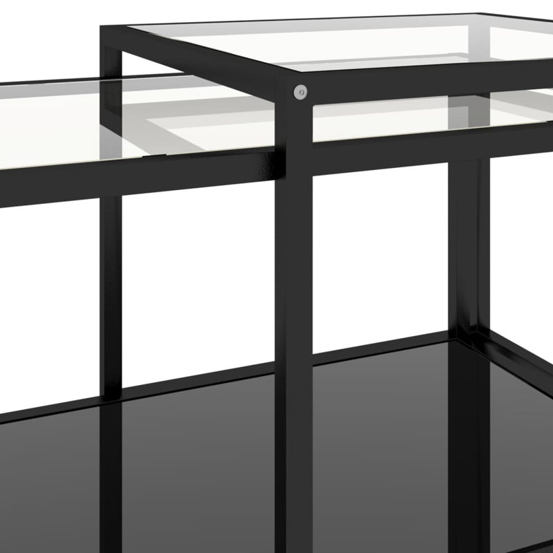 Ebern Designs Tea Tables 2 Pcs Tempered Glass Black, Black