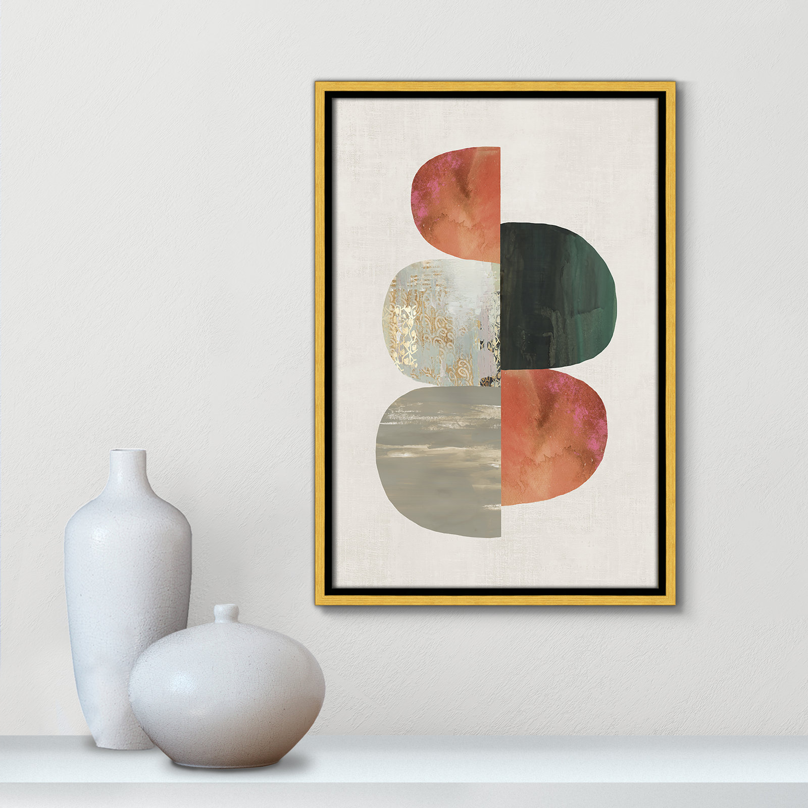 Evolving Energy II by Tom Reeves - Print, 19.5" H x 13.5" W, Framed Canvas, Gold