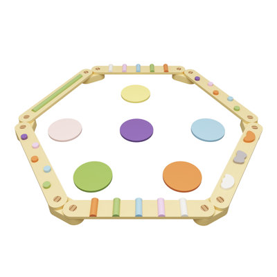 Benarita Kids Wooden Balance Beam with Disc
