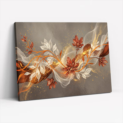 Ensemble de 1 tableau abstrait floral sur toile