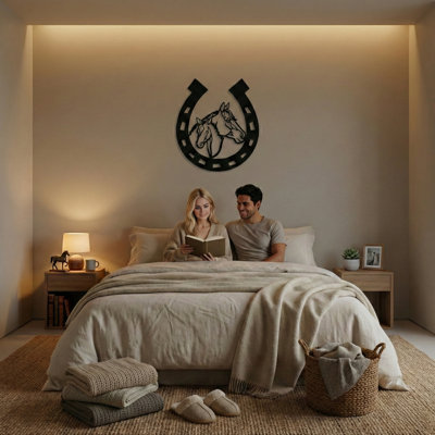 Horseshoe Modern Landscape & Nature Wall Decor on Metal