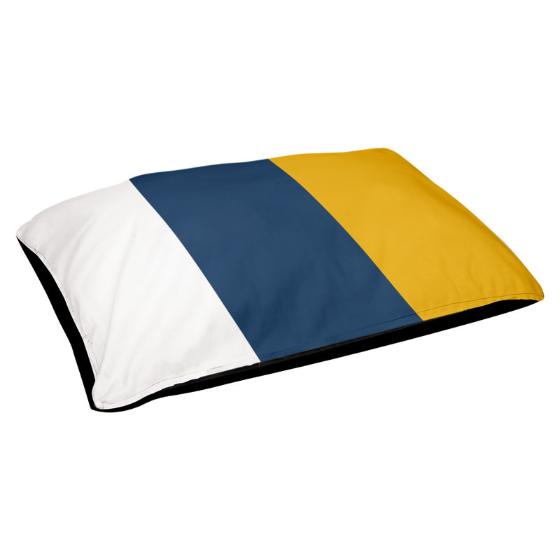 Coussin d'extérieur pour chien Mississippi Rebellion, Très grand (l 50 po x P 40 po x H 7 po), Blanc / Bleu / Jaune