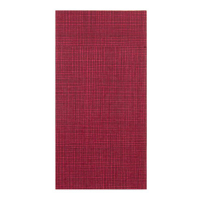 Restaurantware-Luxenap Air Laid Kangaroo Dinner Napkins - Bordeaux with Black Threads - Soft and Durable 16" x 16" Paper Napkins with Built-in Flatware Pocket - Disposable and Recyclable - 40-CT