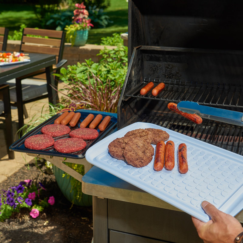 Ensemble de 2 plateaux de préparation et de service pour barbecue en mélamine 2 pièces