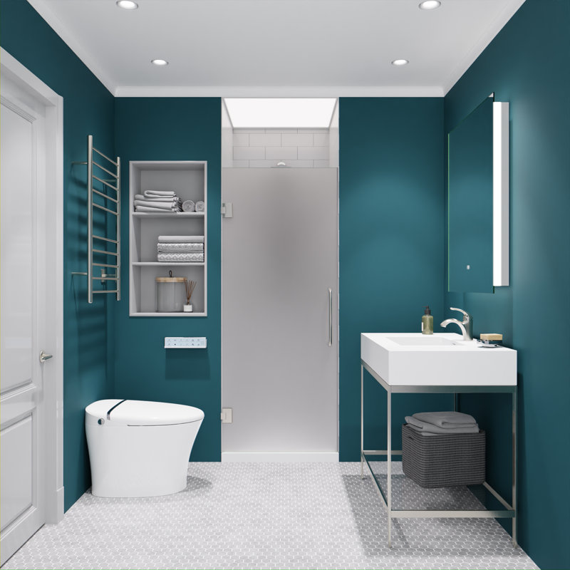 24” W x 70” H Frameless Shower Door, Brushed Nickel
