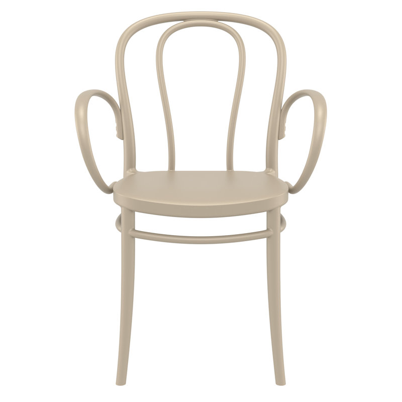 Farrah Stacking Patio Dining Armchair, Taupe