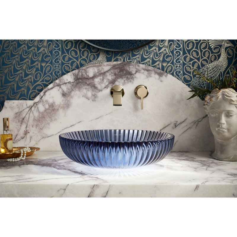 Salute Vessel Bathroom Sink, Translucent Dew