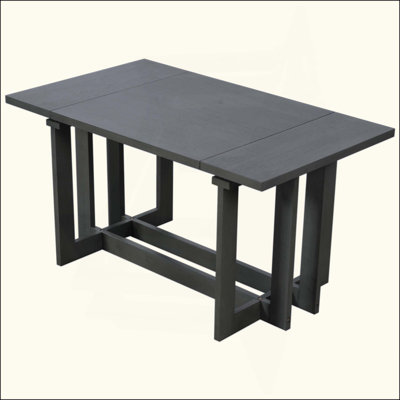 Rustic Extendable Dining Table, Trestle Kitchen Table With Two 12'' Removable Leaf