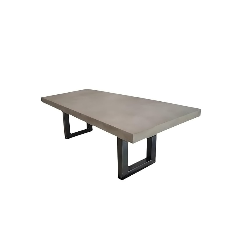 Table longue 55,25 po en bois massif imitation ciment de couleur rétro pour la conférence et le bureau