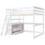 Lit mezzanine double avec bureau et tablettes, deux tiroirs intégrés, blanc-1904325965-1904325964