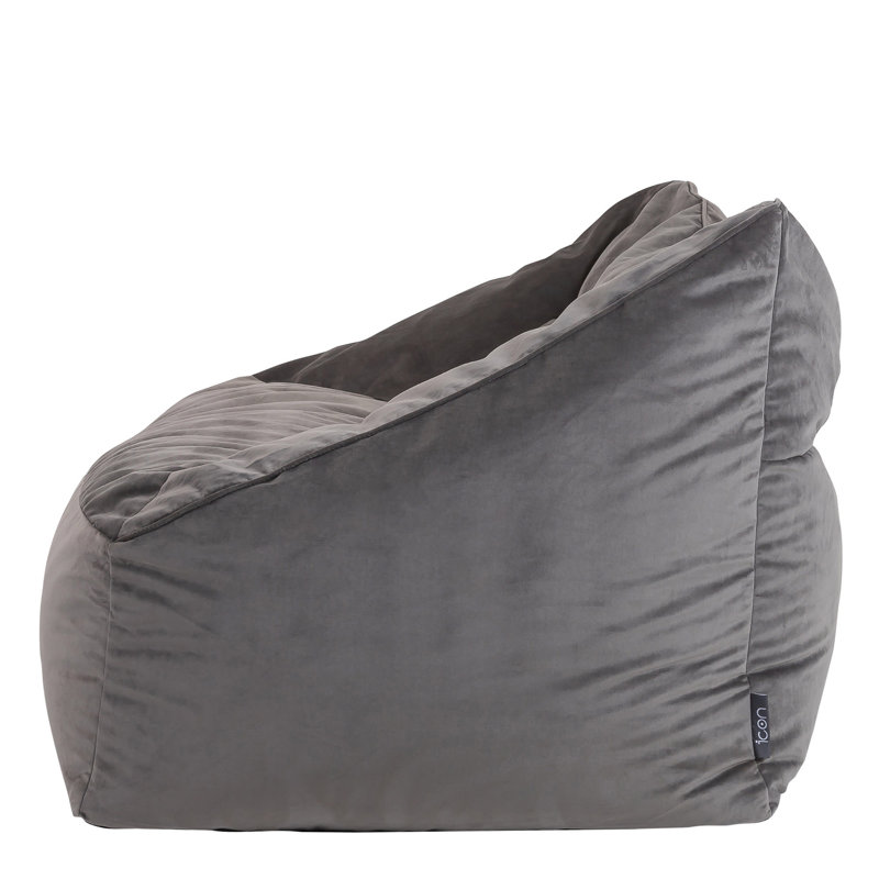 Cecilia Velvet Sofa Bean Bag, Charcoal Grey