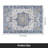 Machine Washable Non-Slip Oriental Blue/Beige Area Rug-1603410397