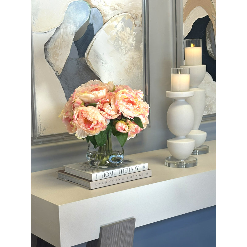 Peony In Glass Vase