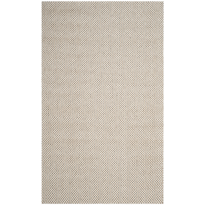 Cherif Wilton Hand Hooked Viscose/Wool Solid Color Rug in Gray, Rectangle 4' x 6'