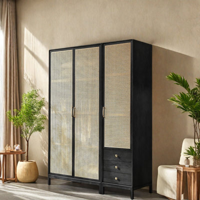Armoire simple en rotin tissé