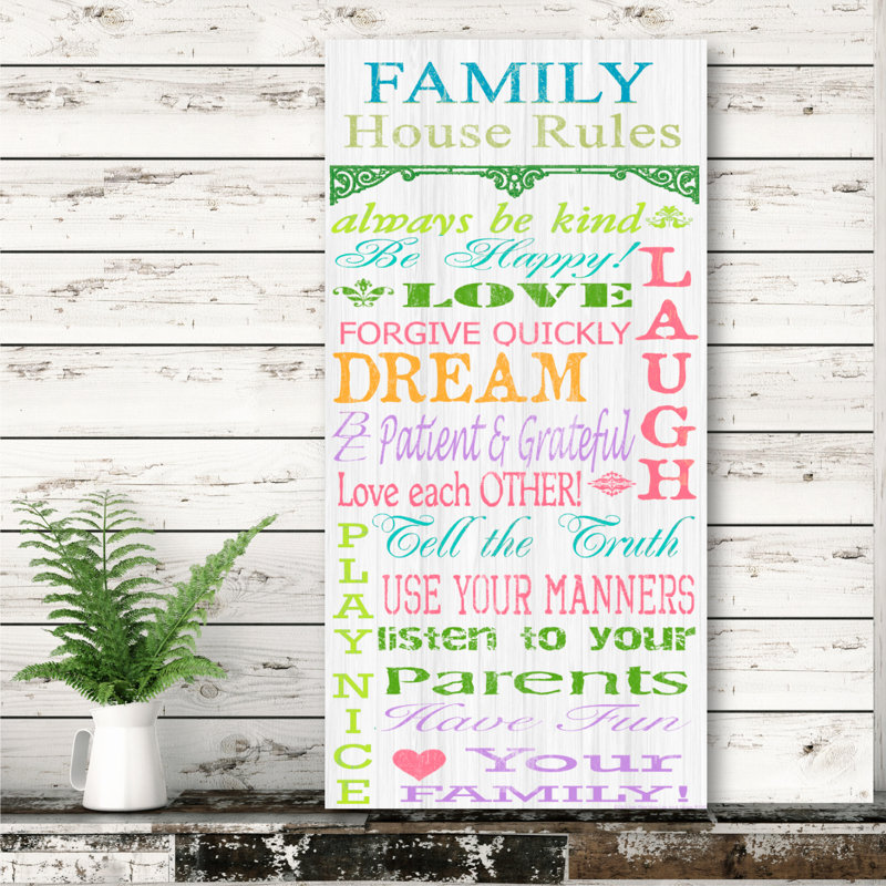" Family House Rules " Textual Art Print