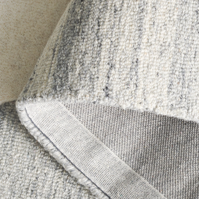 Lecresha Ebony Hand Tufted Wool Pile Rug, Rectangle 5' x 8'
