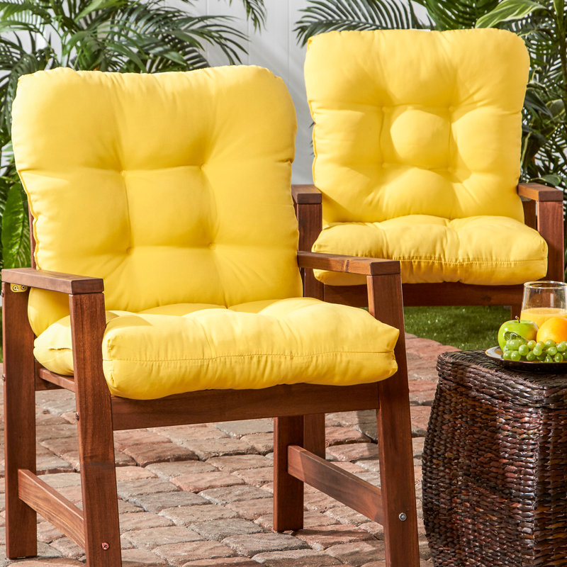 Lester Outdoor Chair Cushion, Sunbeam, 2, 21" H x 21" W x 21" D
