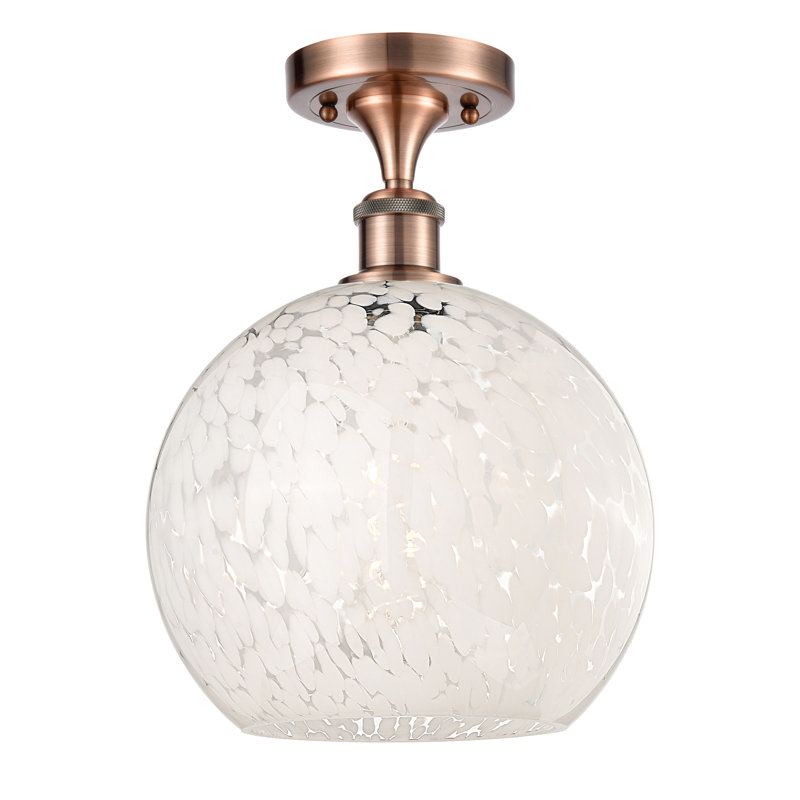 Ballston - Adreann - 1 Light Semi-Flush Mount, 13" H x 10" W x 10" D, Antique Copper
