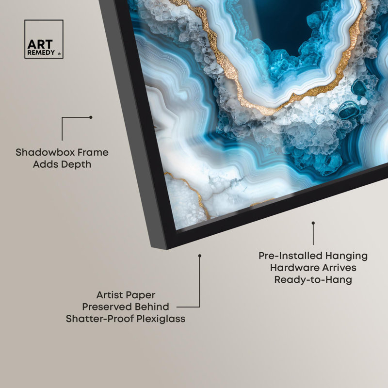 «Godeed Geode Eye I Shadowbox Print» par Art Remedy, Noir, H 25 po x l 17 po