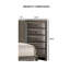 Commode transitionnelle à 5 tiroirs avec poignées ovales en bois massif et bois d'ingénierie au fini gris-452954176