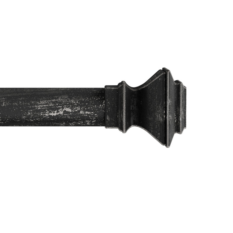Ensemble de tringle à rideaux bowning, Noir, H 2,5 po x l 84 po x P 2,5 po