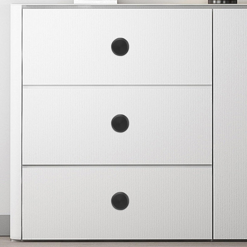 Paquet de 15 boutons et poignées d'armoire - Quincaillerie de cuisine à conception moletée - Poignées de tiroir à un trou pour armoires, armoires, commodes