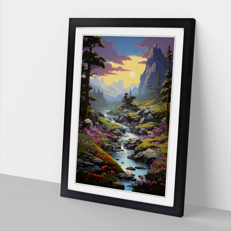 Landscape Informel 1 Piece Single Picture Frame Wall Art, 64cm H x 46cm W x 2cm D, Black