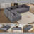Convertible Boneless Sectional Sleeper Sofa Bed Modular Compression Couch With Removable Back And Arm-330436998