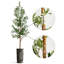 Arbre artificiel dans un pot de fleurs moderne, décoration d'arbre en soie d'olivier artificiel (pot et arbre)-424482374-407143821